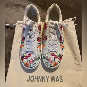 Johnny Was Multicolor Floral Leather Sneakers